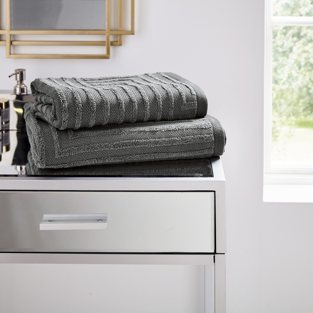 Tiffany Cotton Towels by Helena Springfield in Graphite Grey